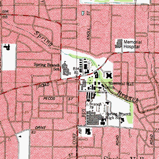 Topographic Map of Iglesia Bautista del Redentor, TX