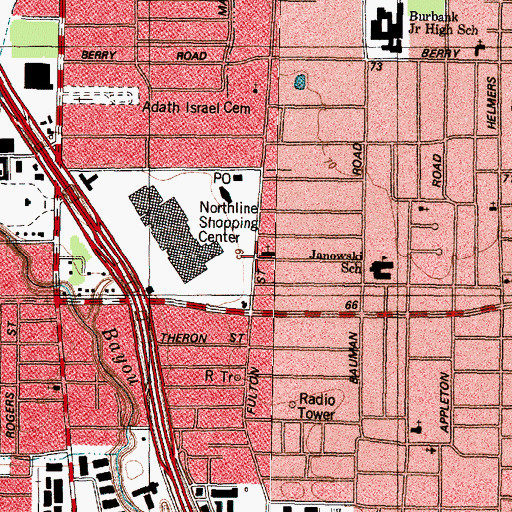 Topographic Map of Iglesia Bautista Grace, TX