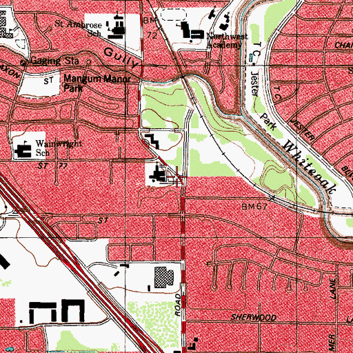 Topographic Map of Iglesia Bautista Hispana Longpoint, TX