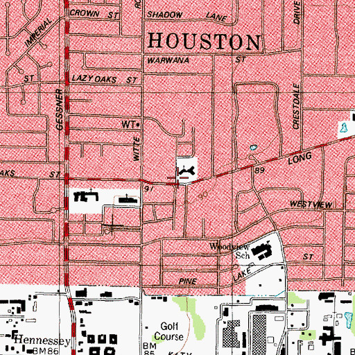 Topographic Map of Iglesia Bautista Nestali, TX