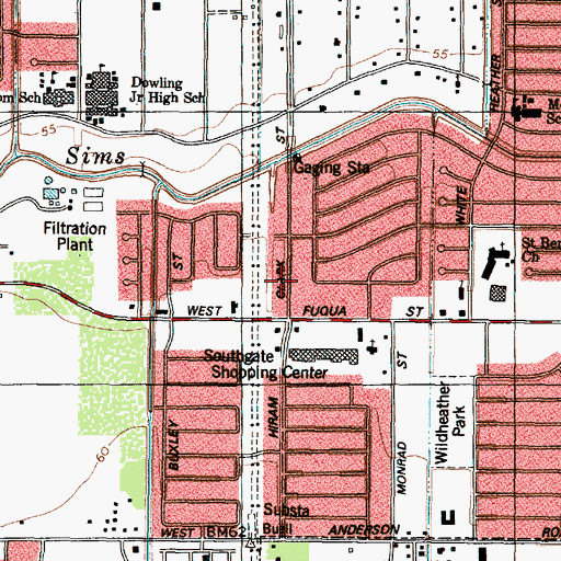 Topographic Map of Iglesia Evangelica Cristo Viene, TX