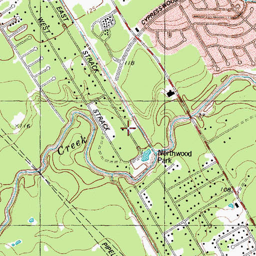 Topographic Map of Bammel Forest, TX