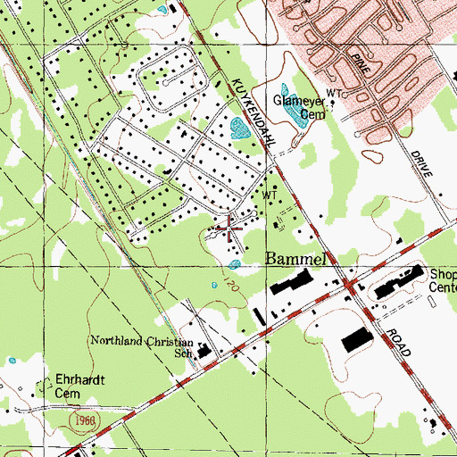 Topographic Map of Bammel Timbers, TX