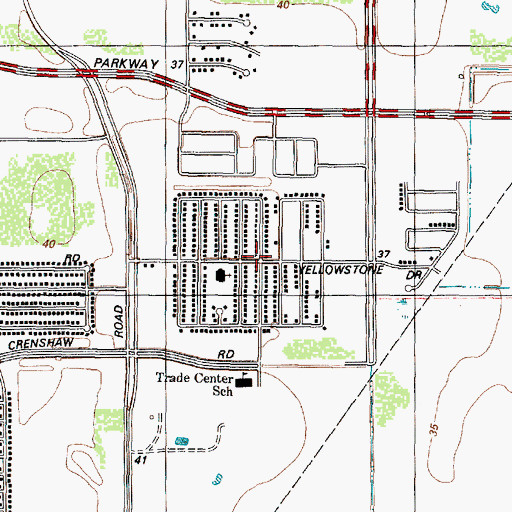 Topographic Map of Barkgate, TX