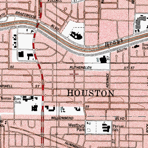 Topographic Map of Barkley Square South, TX