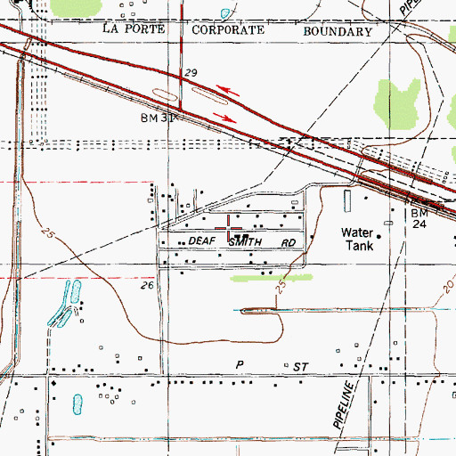 Topographic Map of Battleground Estates, TX