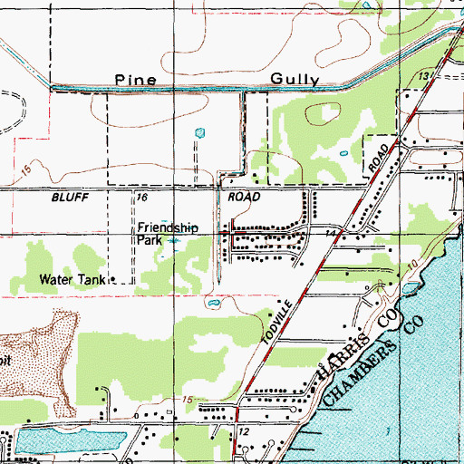 Topographic Map of Baybrook, TX