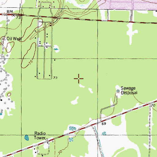 Topographic Map of Belleau Wood East, TX