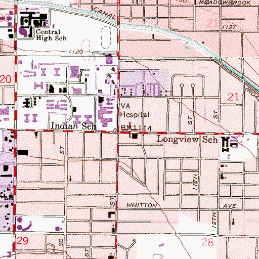 Topographic Map of Aristocrat Trailer Park (historical), AZ