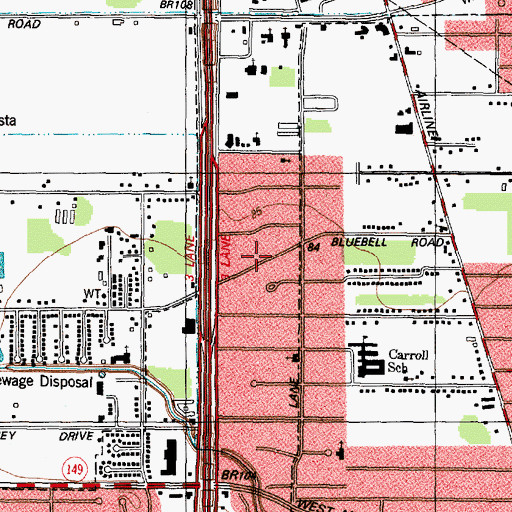 Topographic Map of Blue Bell Place, TX