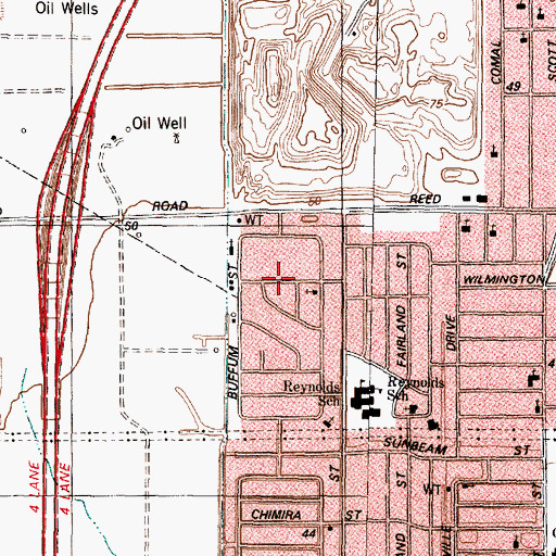 Topographic Map of Blueridge, TX