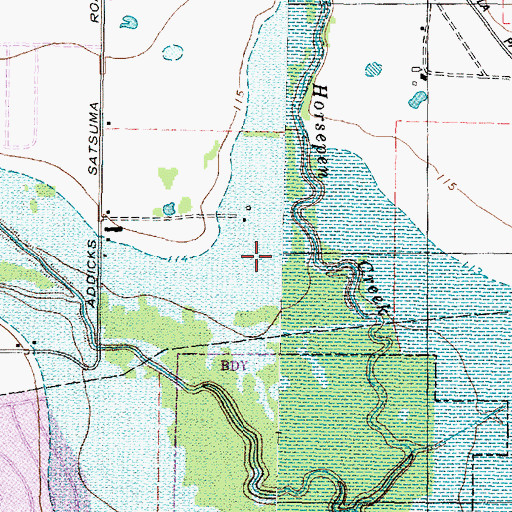 Topographic Map of Bradford Colony, TX