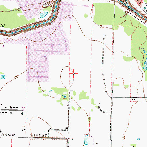 Topographic Map of Briar Hills, TX