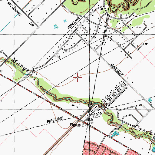 Topographic Map of Briarwood States, TX