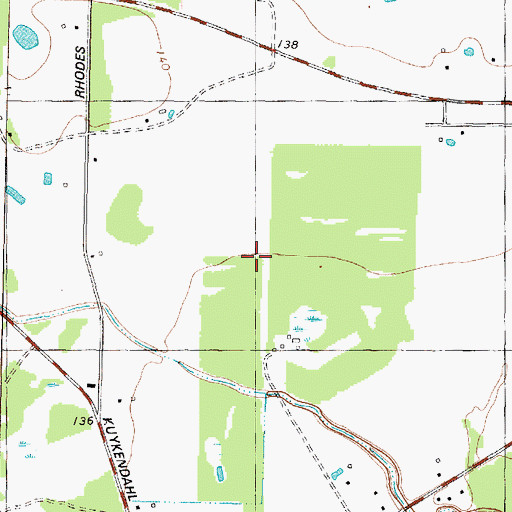 Topographic Map of Bridgestone Ranch, TX