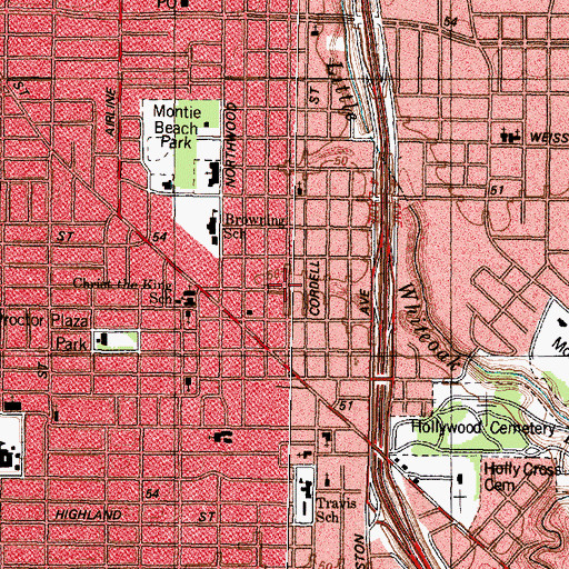 Topographic Map of Brook Smith, TX