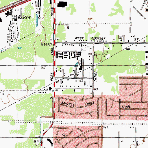 Topographic Map of Cambridge Village, TX