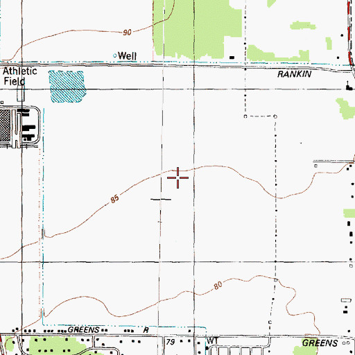 Topographic Map of Central Green, TX