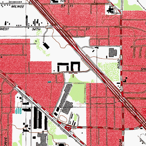 Topographic Map of Central Park Northwest, TX