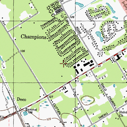 Topographic Map of Champion Park, TX