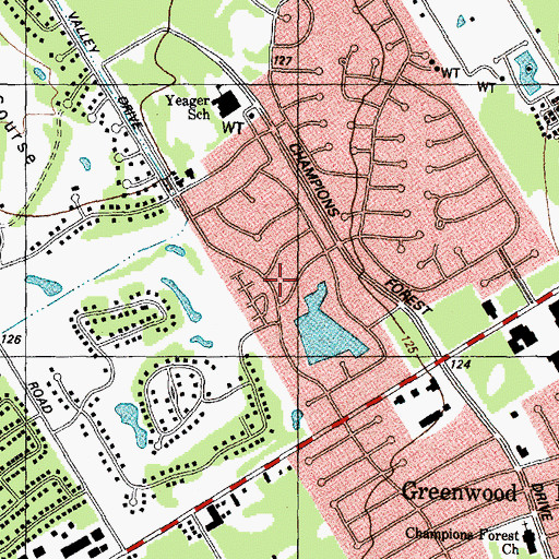 Topographic Map of Champions East, TX