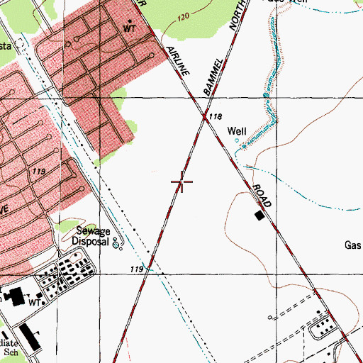 Topographic Map of Champions Point, TX