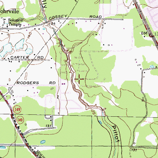 Topographic Map of Charterwood, TX