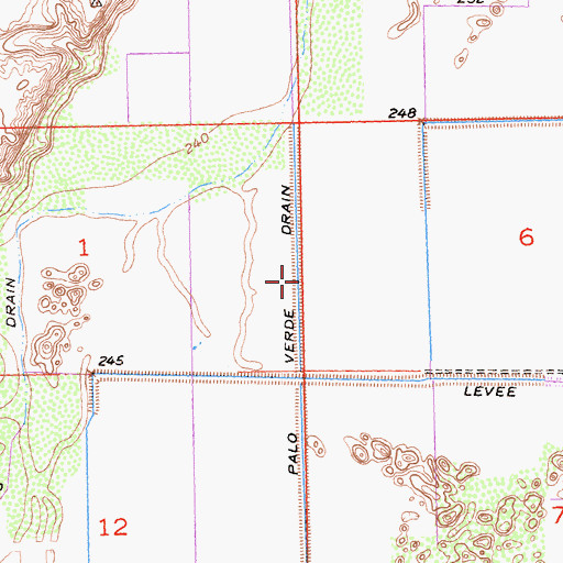 Topographic Map of Palo Verde Drain, CA