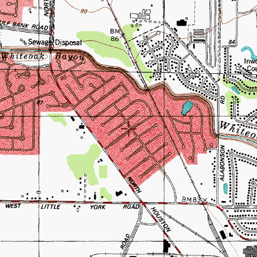 Topographic Map of Chateau Forest, TX