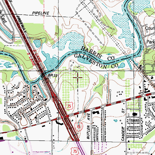 Topographic Map of Clear Creek Crossing, TX