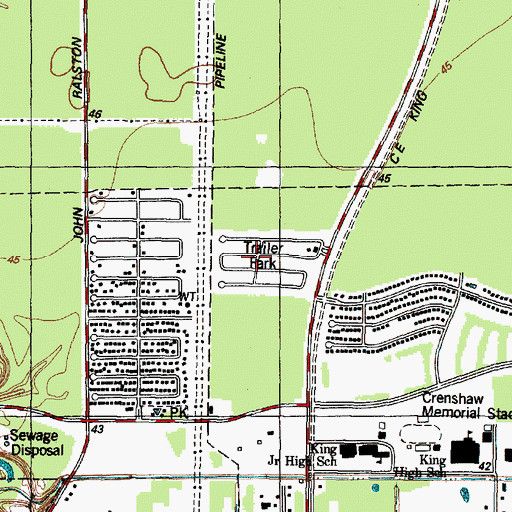 Topographic Map of Parkway, TX