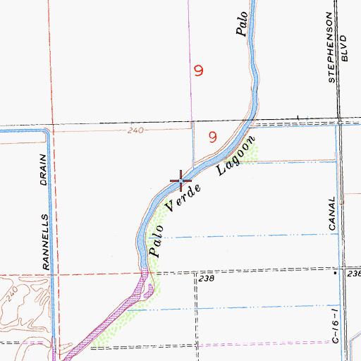 Topographic Map of Palo Verde Lagoon, CA