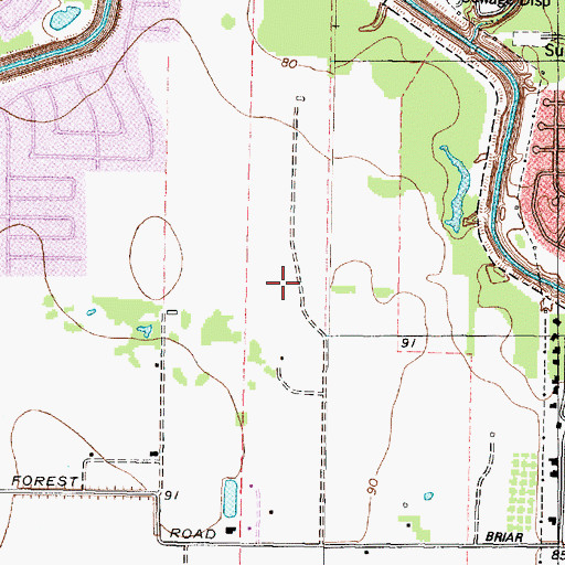 Topographic Map of Parkway Villages, TX