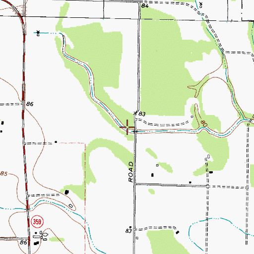 Topographic Map of Pecan Grove Plantation, TX
