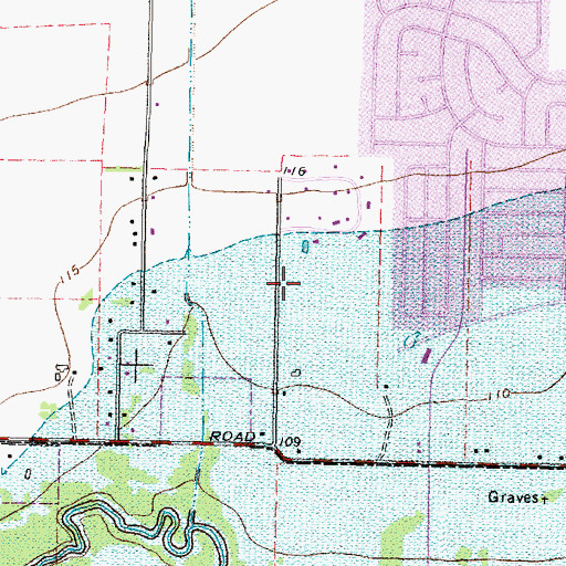 Topographic Map of Pine Forest Village, TX