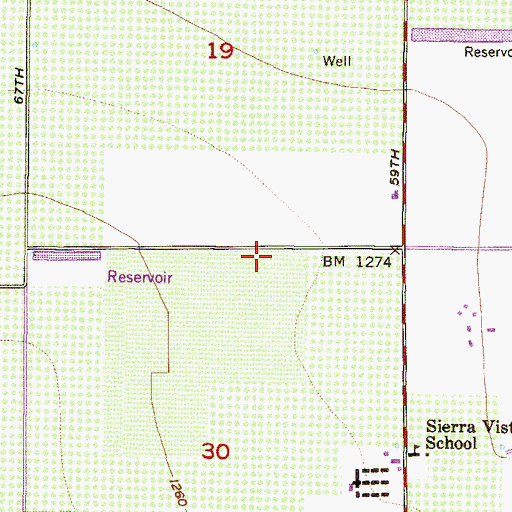 Topographic Map of Arrowhead Ranch, AZ