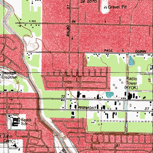 Topographic Map of Pinemont Plaza, TX