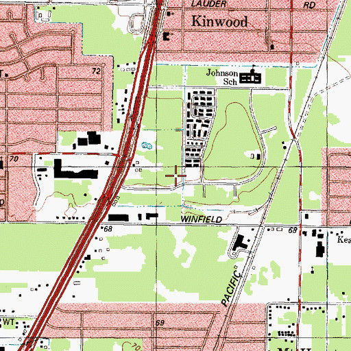 Topographic Map of Pinevillage North, TX