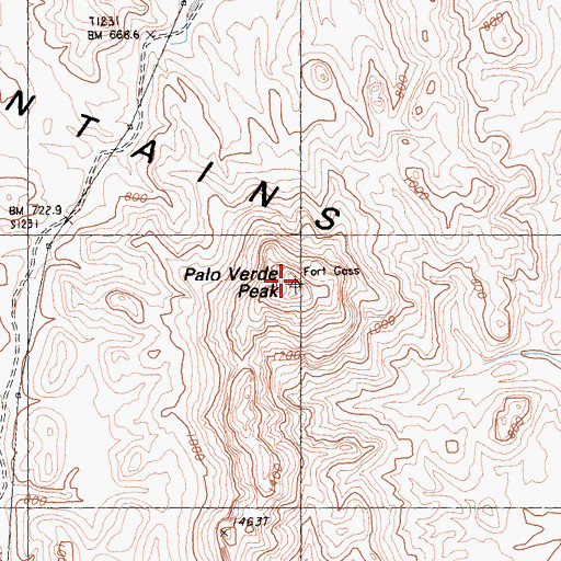 Topographic Map of Palo Verde Peak, CA