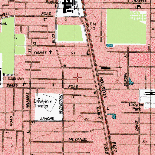 Topographic Map of Plymouth Place, TX