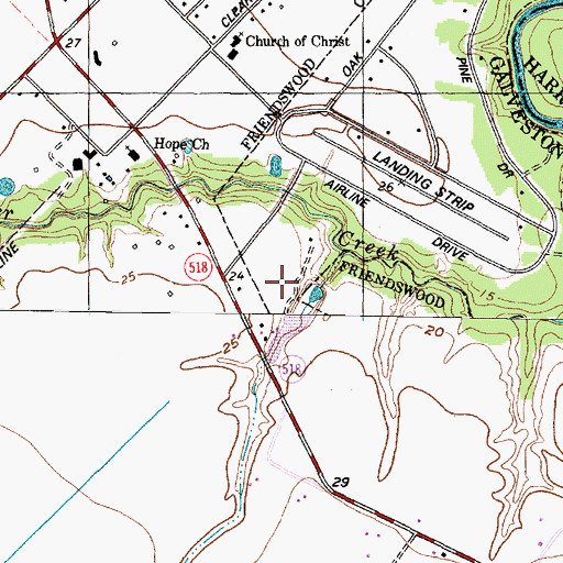 Topographic Map of Polly Oaks, TX