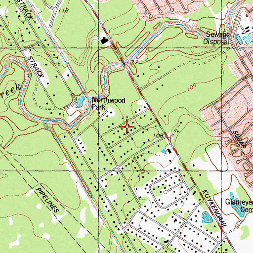Topographic Map of Ponderosa Forest, TX