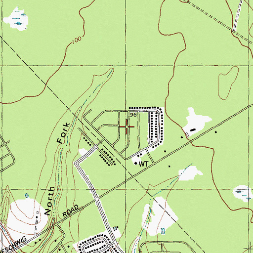 Topographic Map of Post Wood, TX
