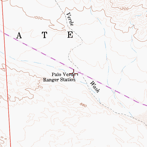 Topographic Map of Palo Verde Ranger Station, CA