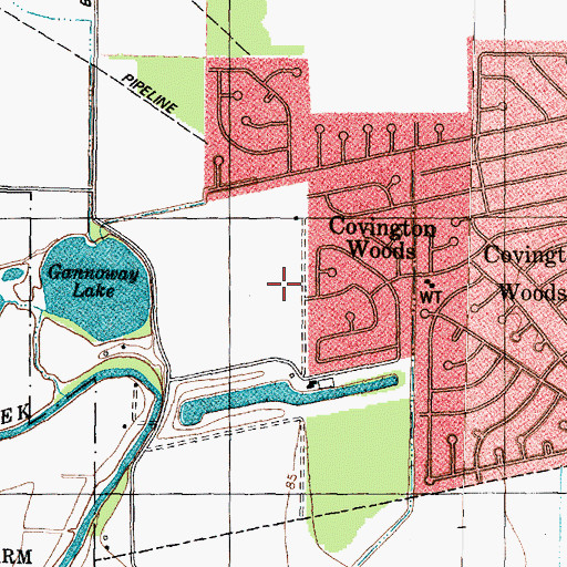 Topographic Map of Ragus Lake Estates, TX
