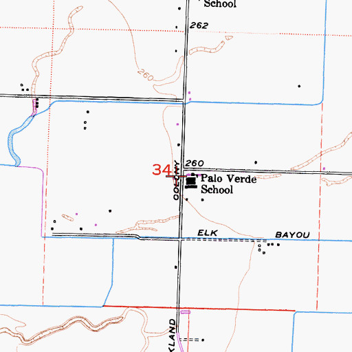 Topographic Map of Palo Verde Elementary School, CA