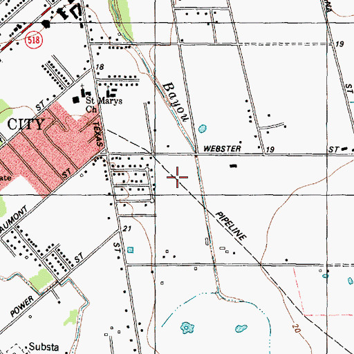 Topographic Map of Rancho Del Rey Mobile Home Park, TX