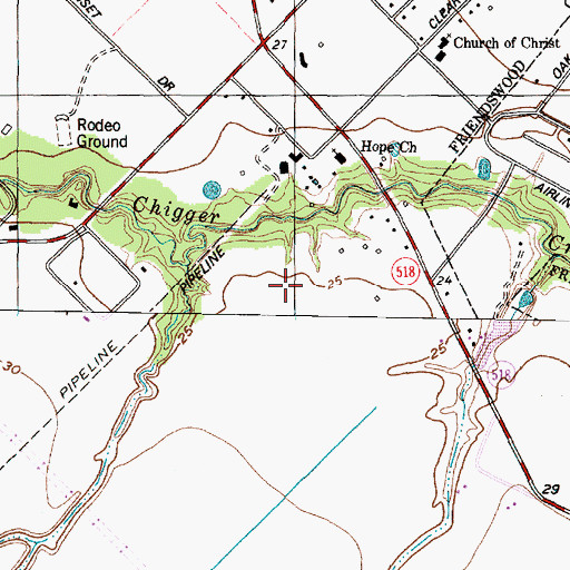 Topographic Map of Regency Estates, TX