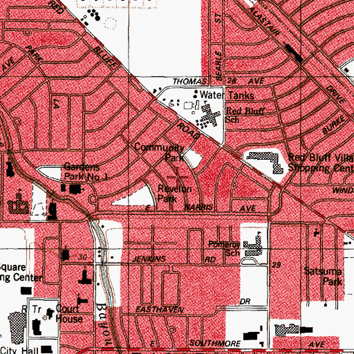 Topographic Map of Revlon, TX