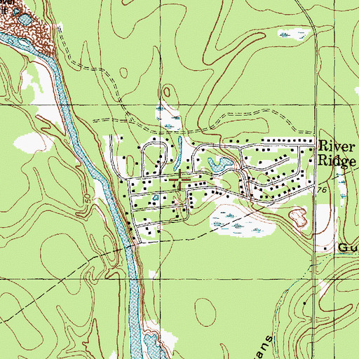 Topographic Map of River Club Estates, TX